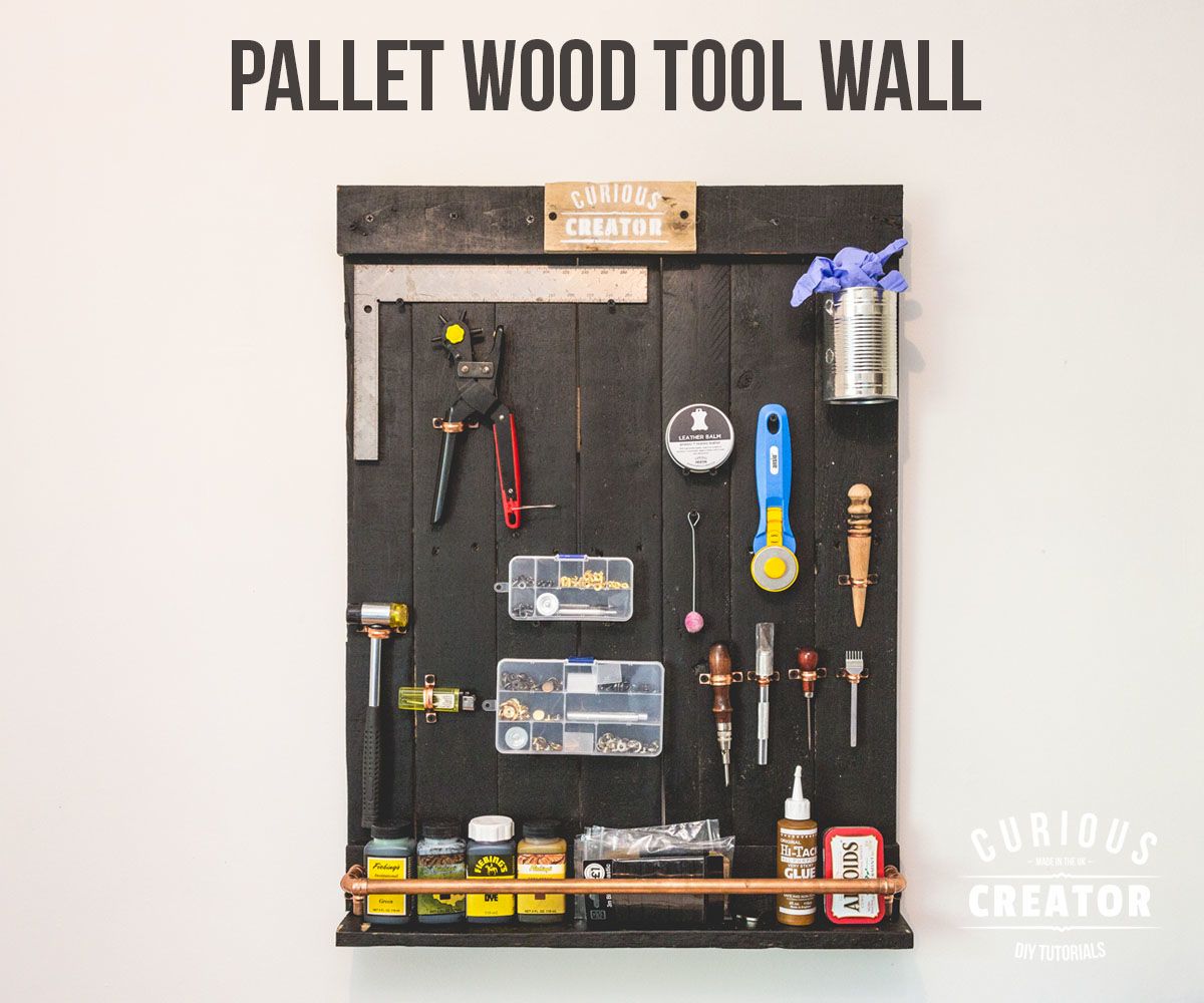 Pallet Wood Tool Wall for Leather Tools