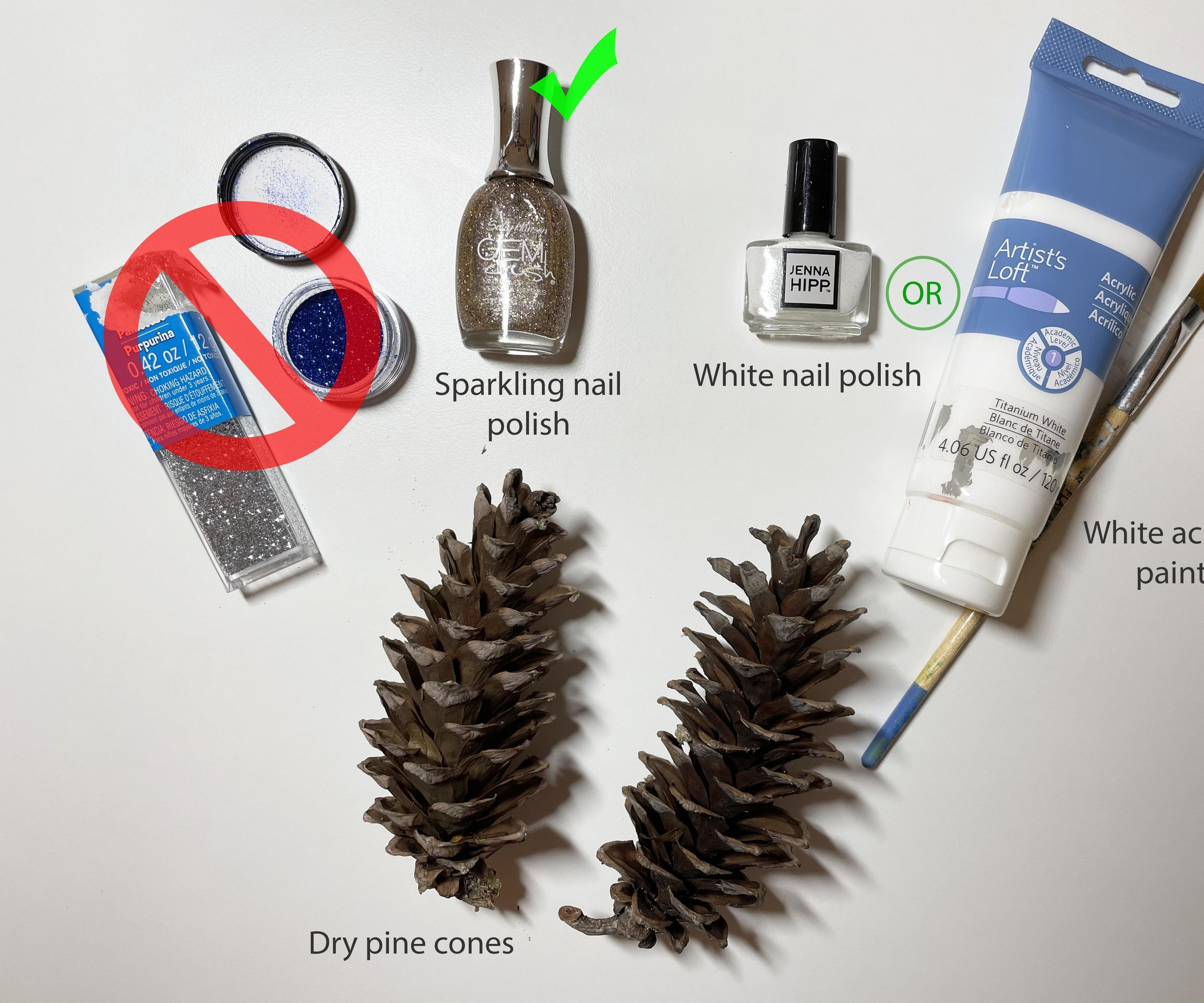 No Mess Sparkling Pine Cones
