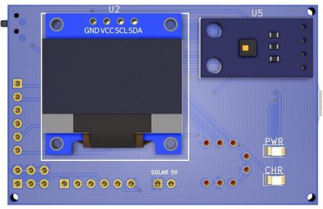 ESP8266 Development Board Battery and Solar Powered With OLED Display Sensor Integrated, LDO Voltage Regualtor and Battery Monitoring System