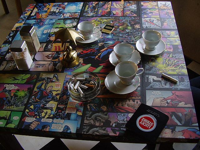 Super Table - Covered With Comic Books