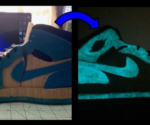 Cardboard Air Jordan 1s Mids That Glow in the Dark