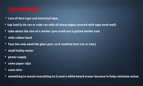 Step 1: the Parts and Tools