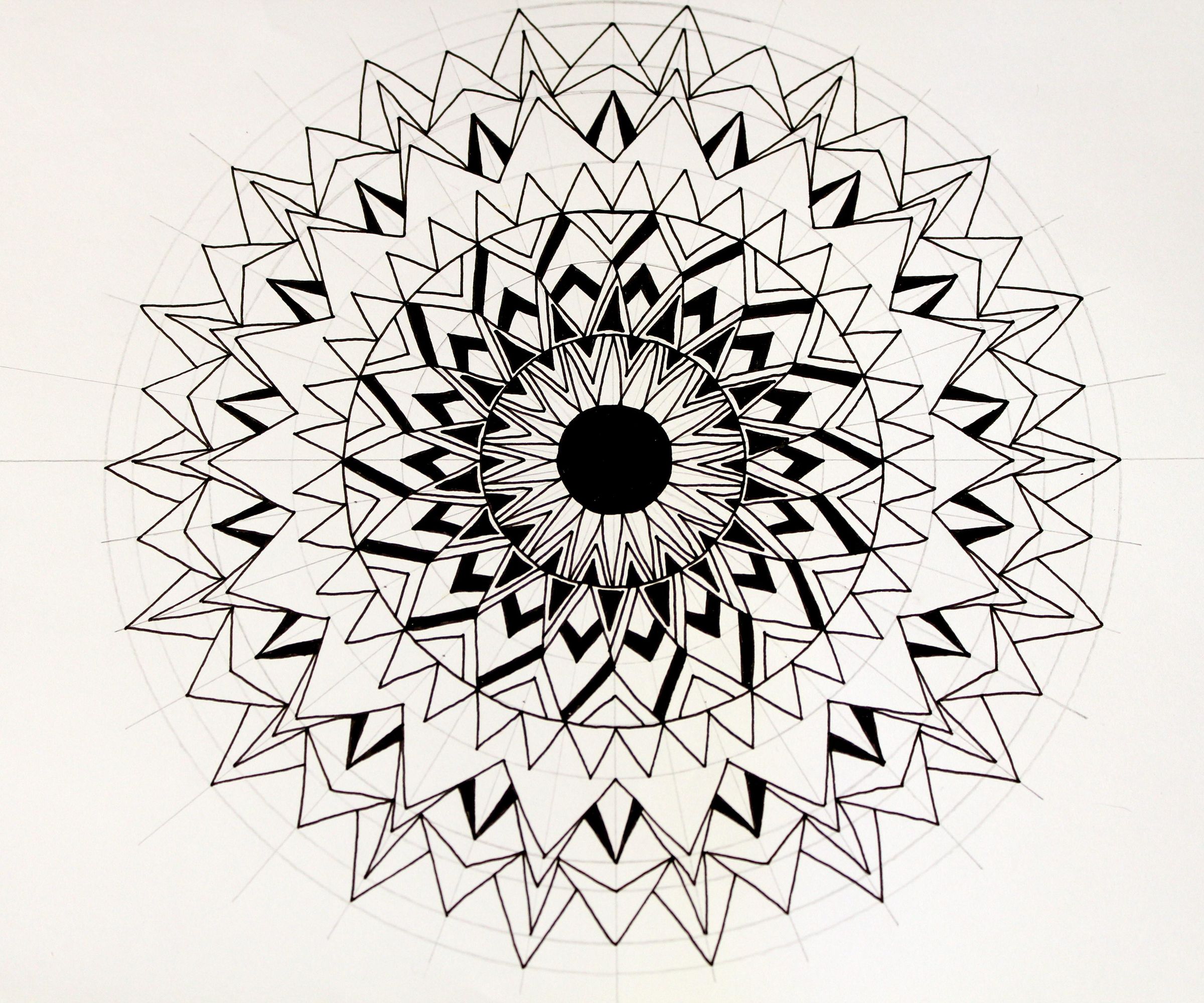 How to Draw a Simple Basic Mandala Using One Basic Shape Only