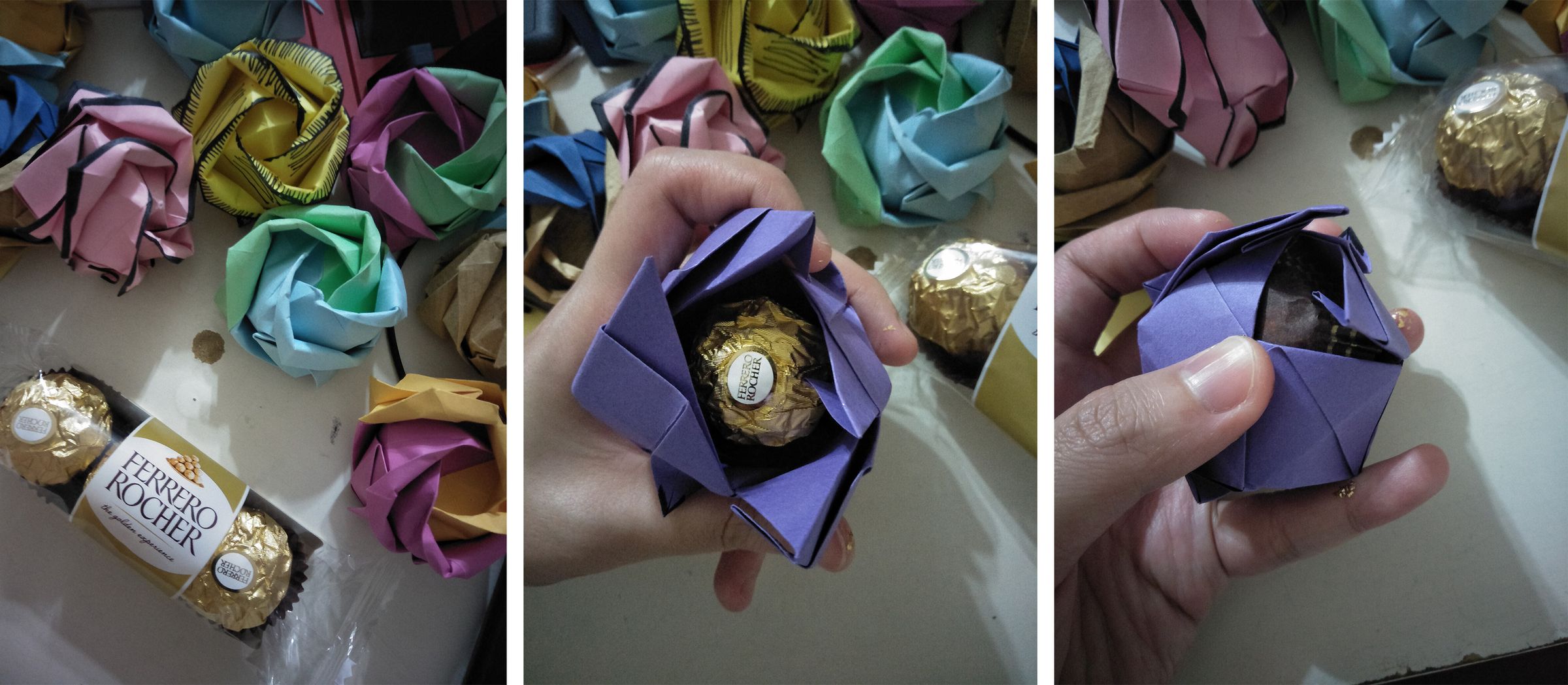 Origami Rose Ferrero Rocher GiftFavors 19 Steps (with Pictures