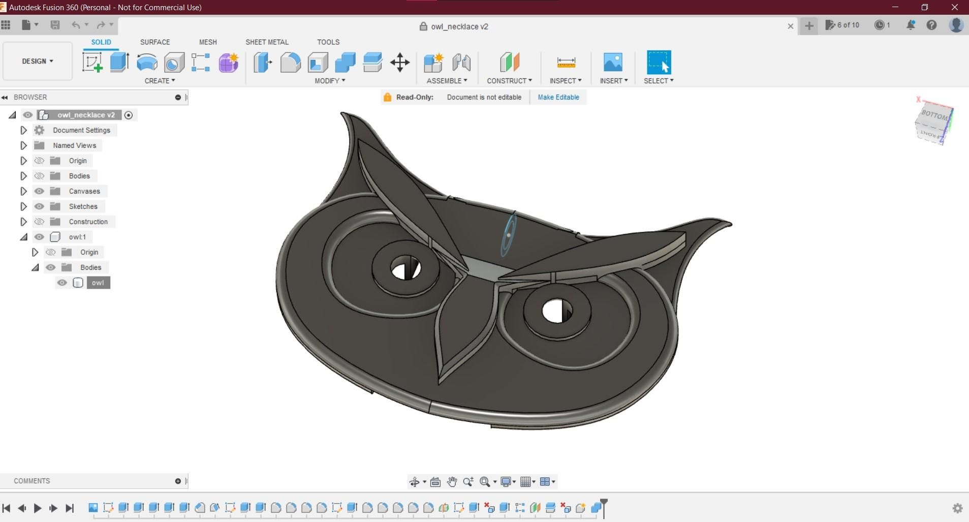 Design Owl Model in Fusion 360