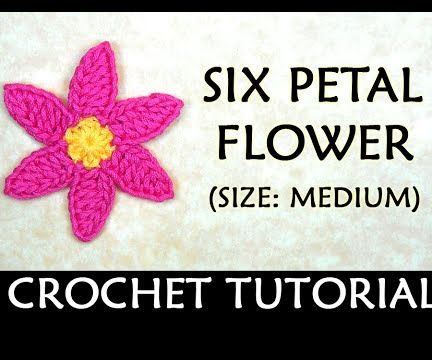 How to Crochet a Six Petal Flower (size: Medium)