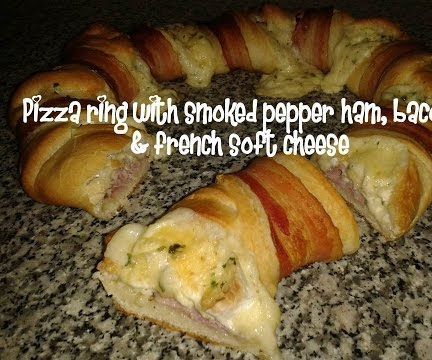 Pizza Ring With Smoked Pepper Ham, Bacon & French Soft Cheese Recipe