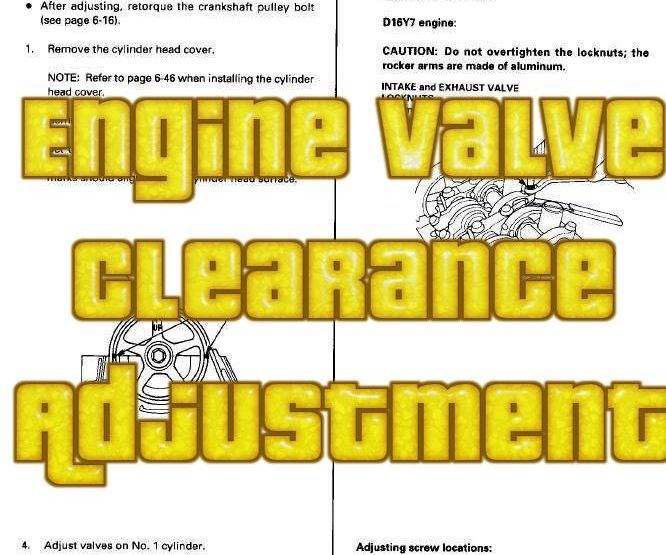 Adjusting the Engine Valve Clearance (on My Honda Civic 1999 D15B)