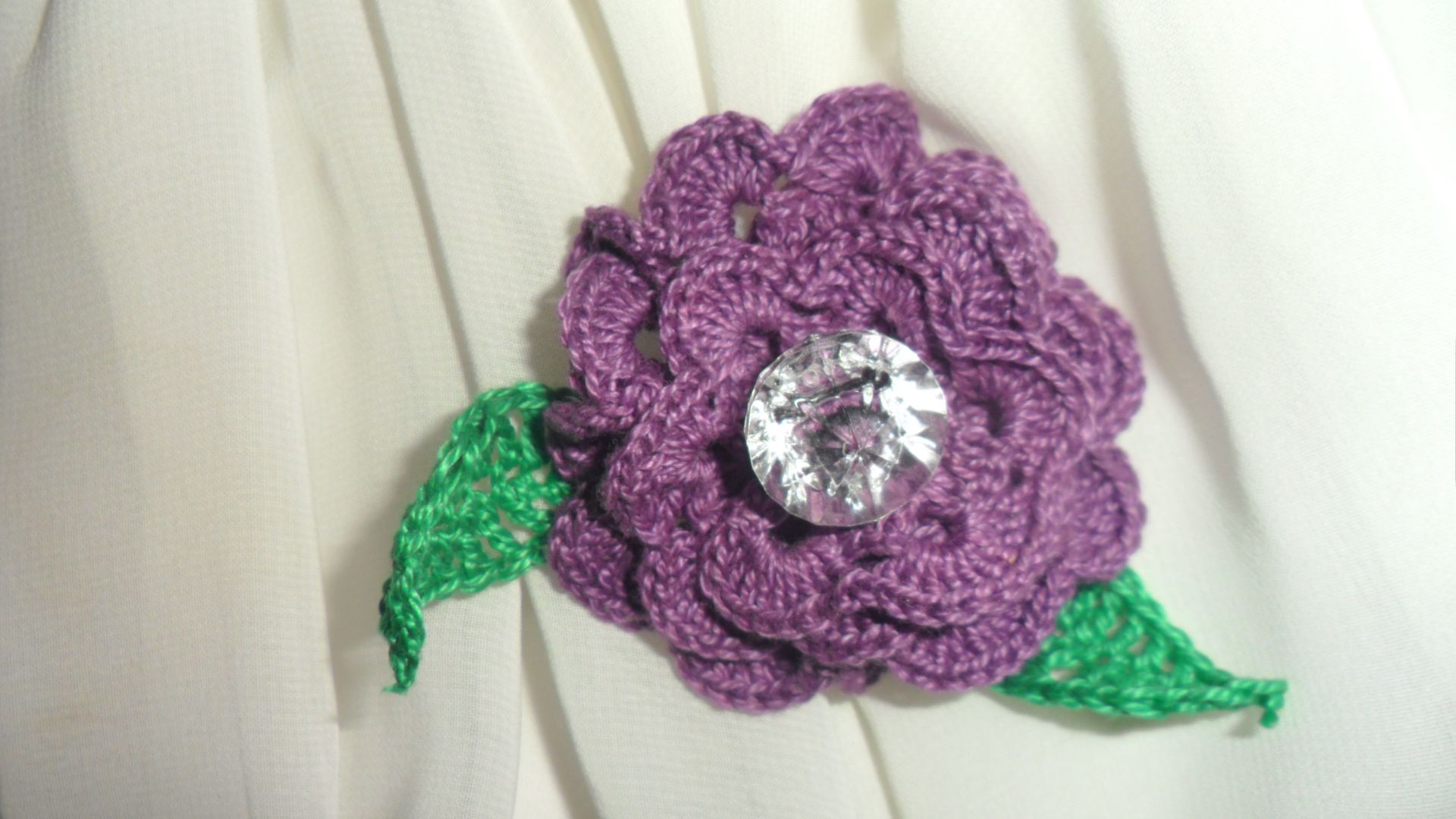 Purple Rose Broche
