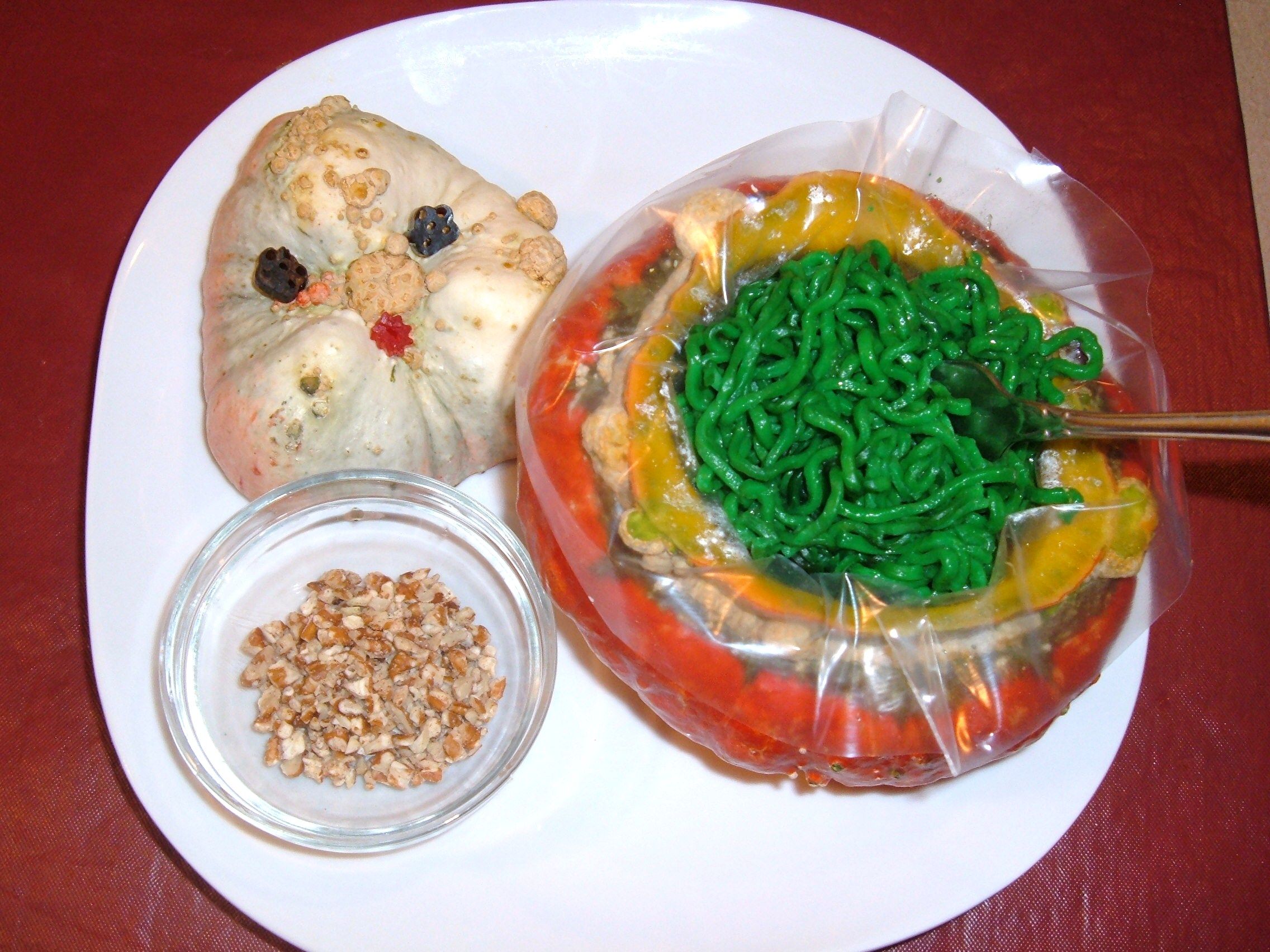 GOURDiLA BRAINS WITH WART NUT GARNISH