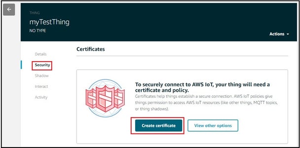 Generate Certificates for New Thing :