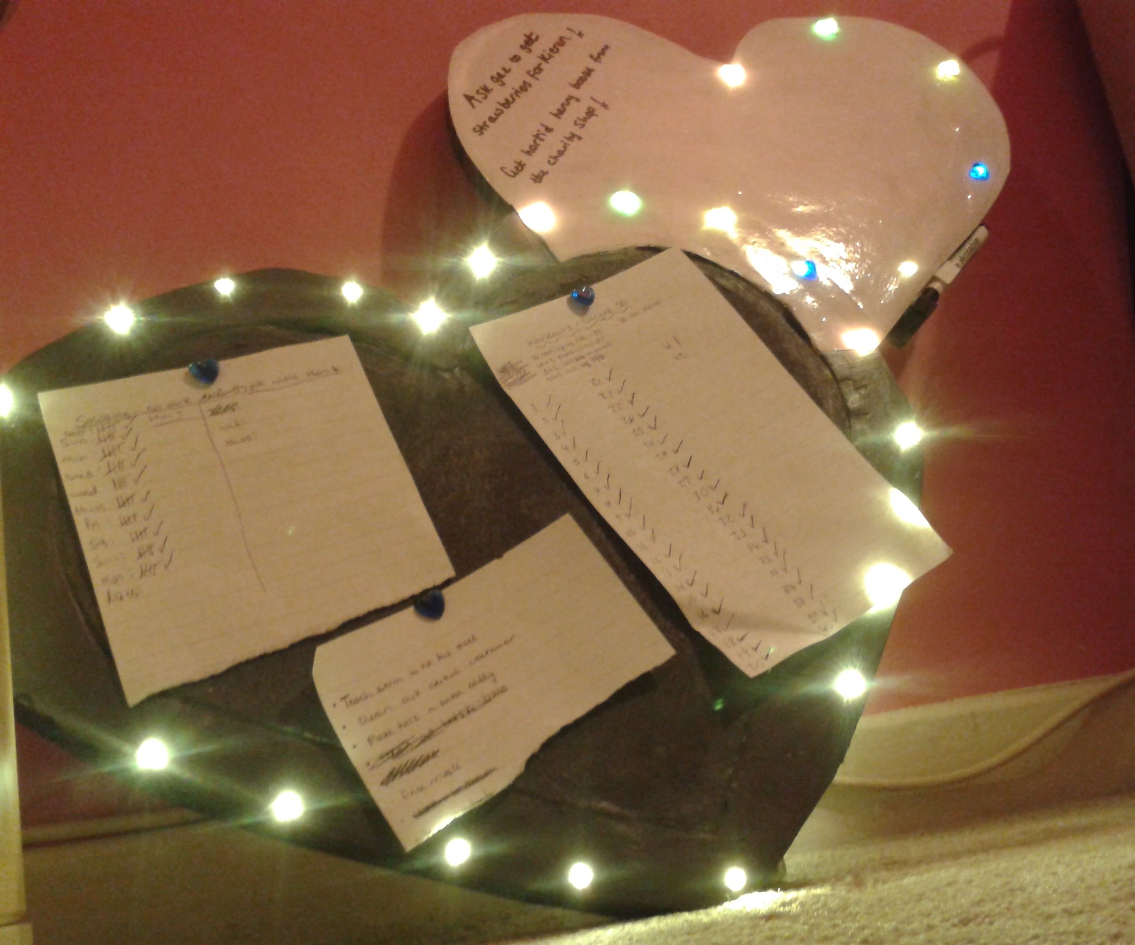 Heart Notice / Picture Board With LED's