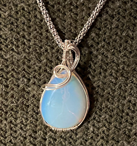 Wire Wrapped Moonstone Pendant