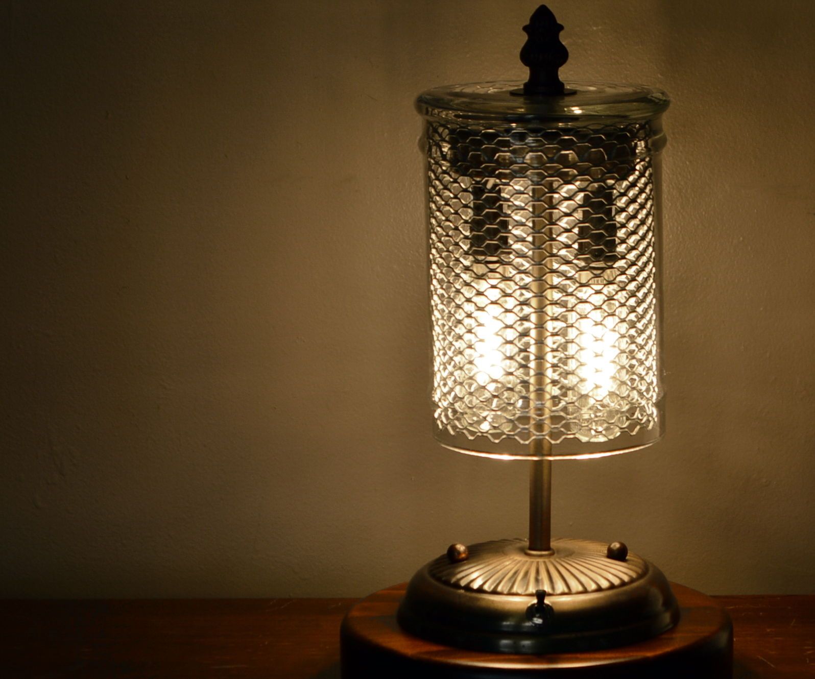 Vintage Ceiling Fixture to Steampunk-esque Table Lamp