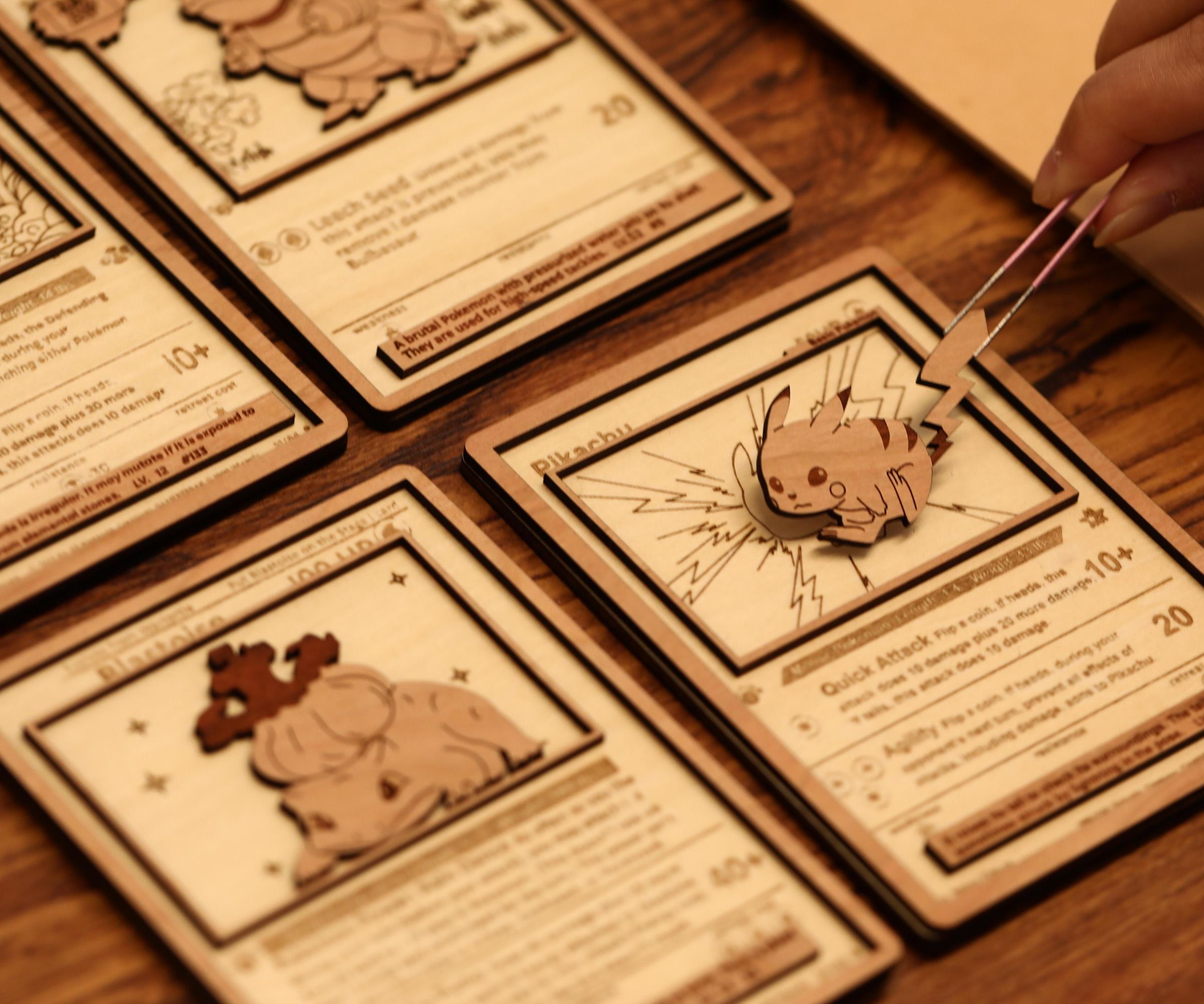Pokémon Wooden Cards | Laser Cut, Wood Craft, Pokémon
