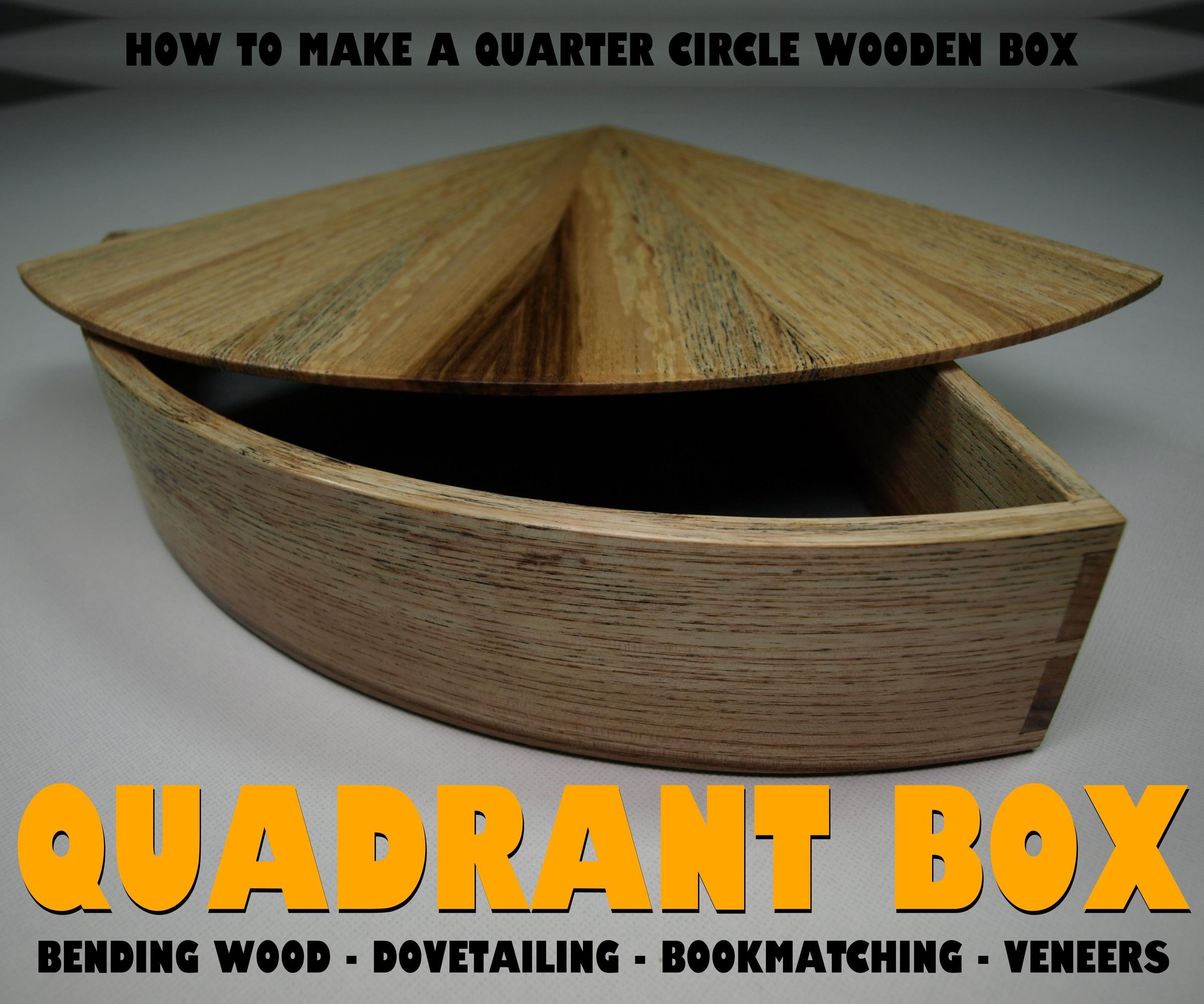 Bent Wood Quadrant Box With Fan Top