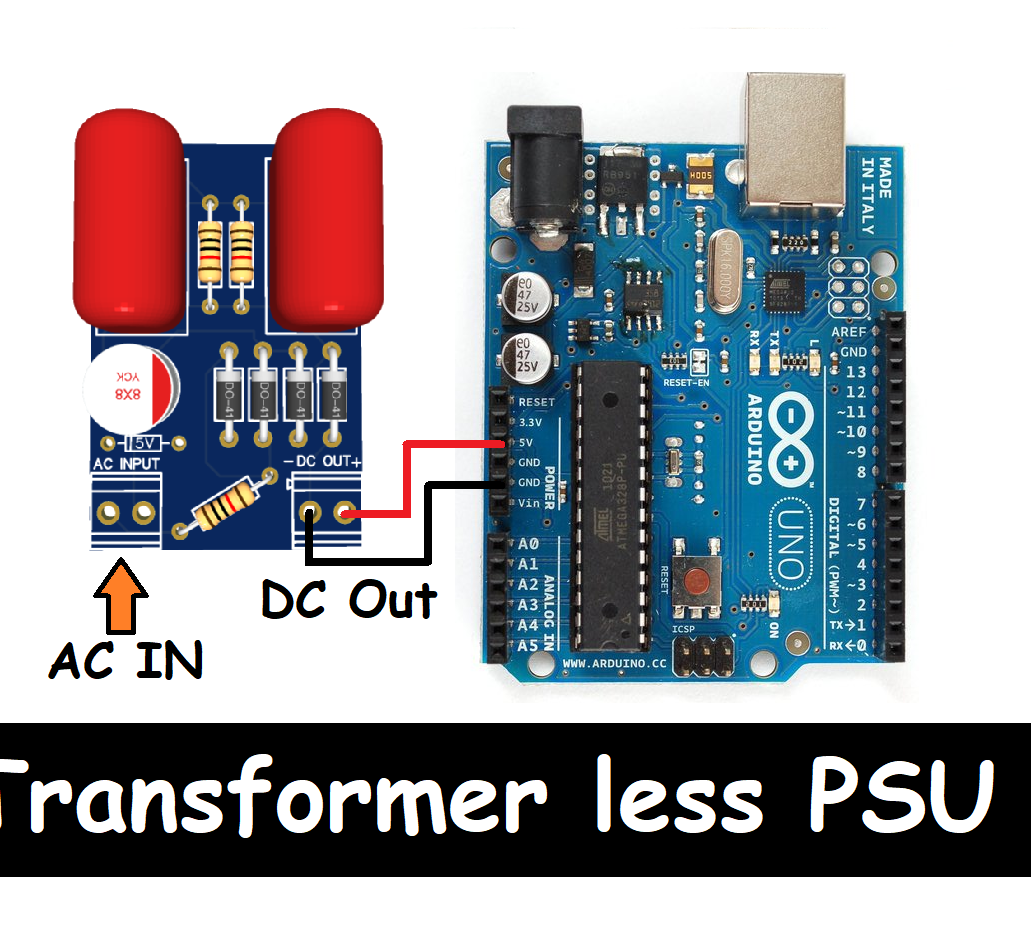 Transformer-less Power Supply for Microcontrollers.