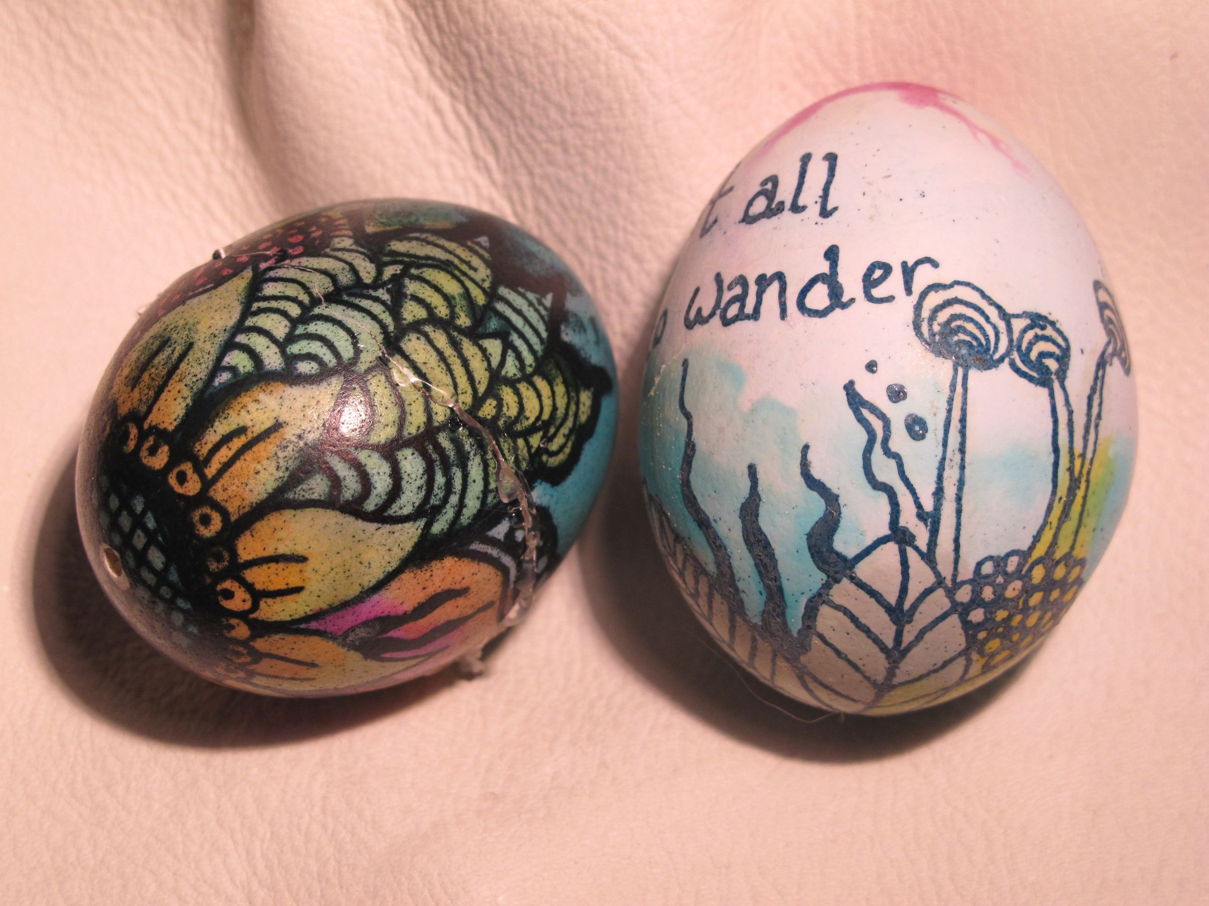 Egg Decoration: Wax Resist With Vinegar Etching and Bleaching