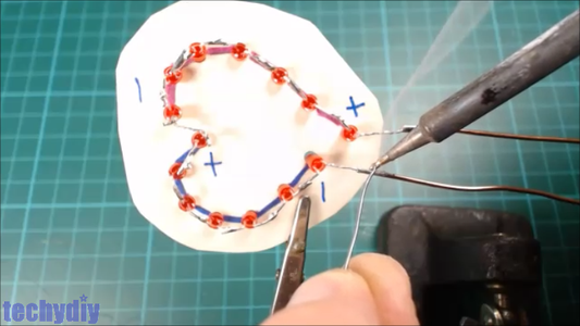 Solder Stiff Supply Wires to the Led Heart