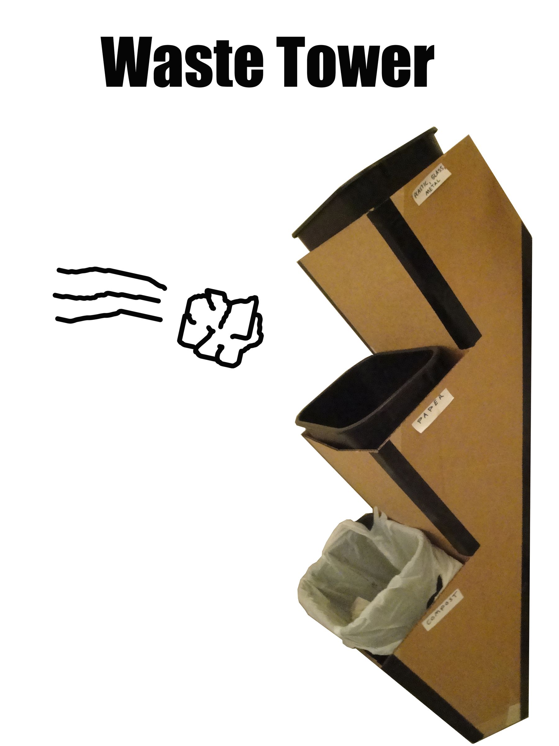 Cardboard Waste Tower