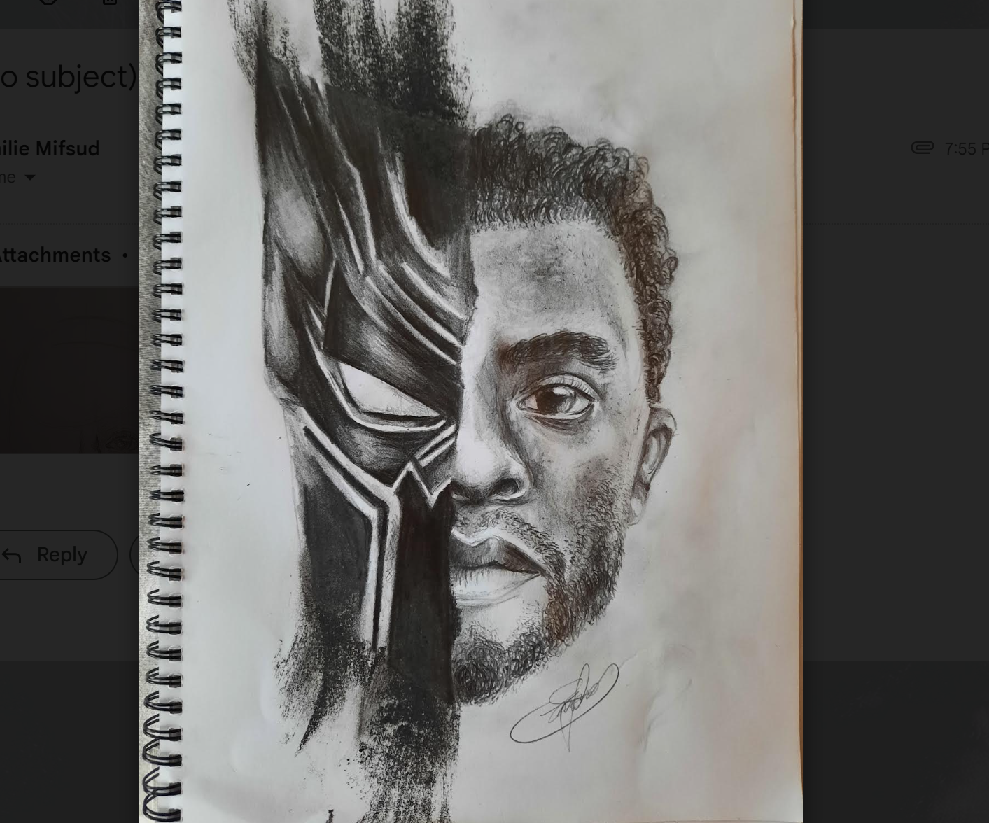 Wakanda Forever: Black Panther Charcoal Tribute Drawing