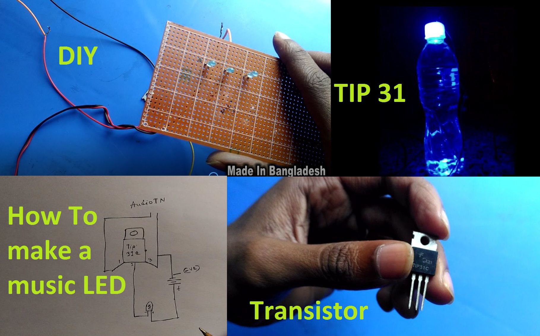 Music Dancing Light With LED & TIP 31 : 3 Steps - Instructables