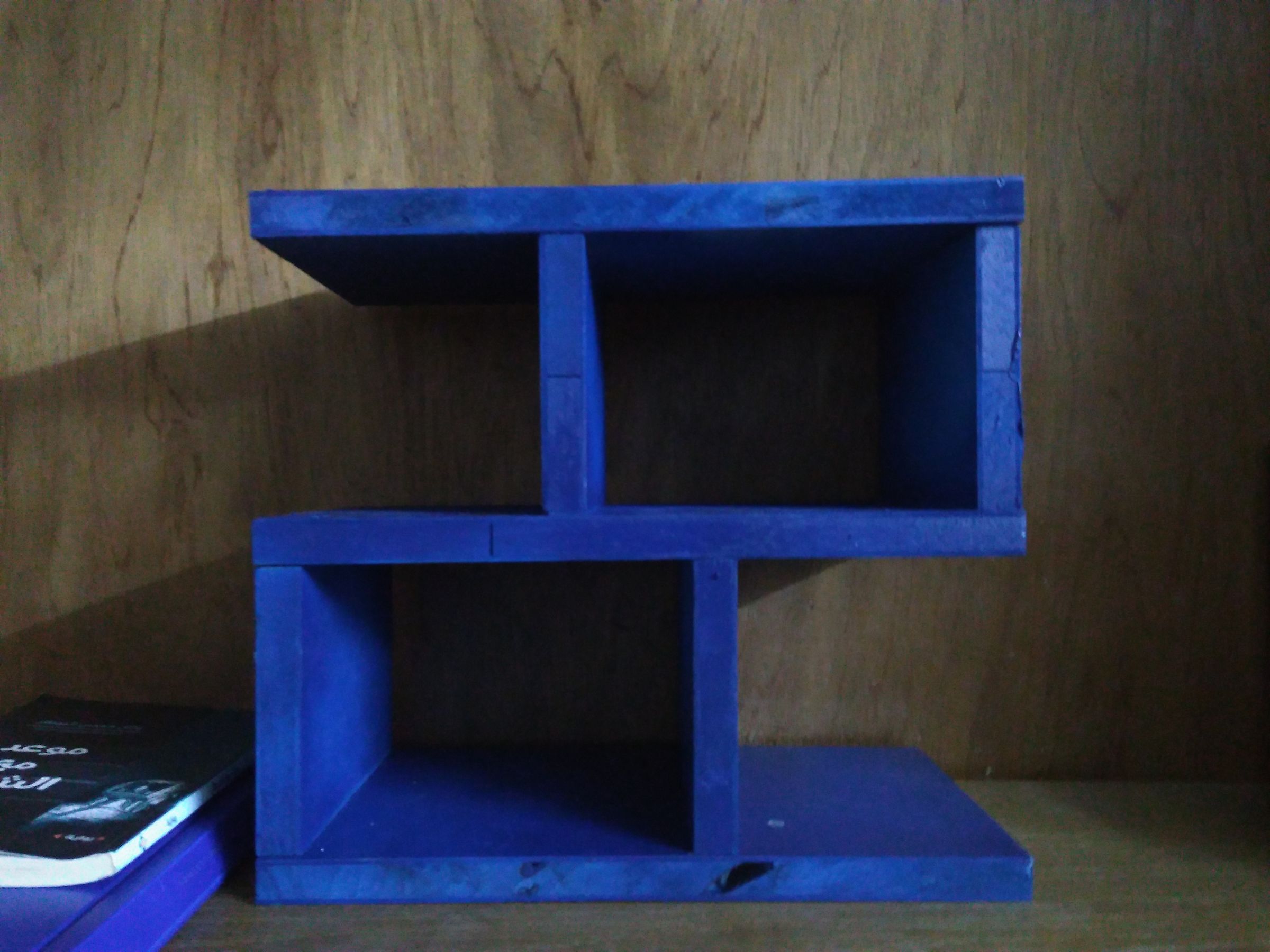 Blue Floating Plywood Shelf 5 Steps Instructables