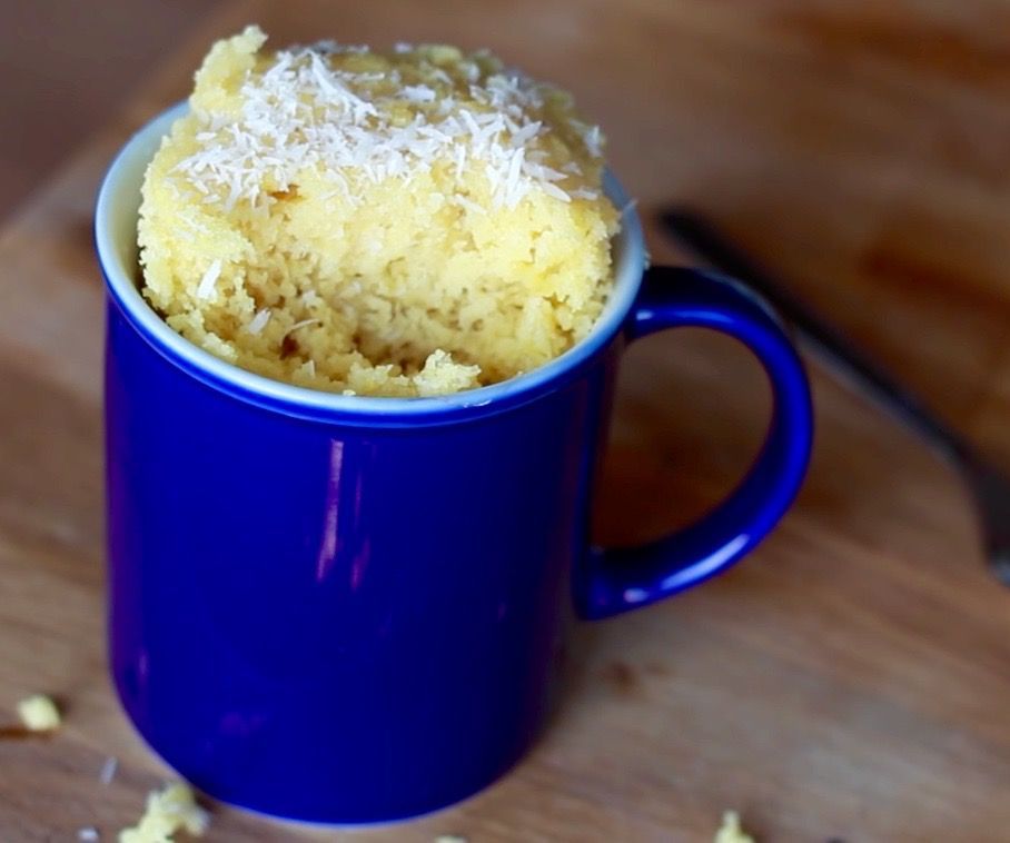 Coconut Mug Cake - Made in the Microwave in 2 Minutes!