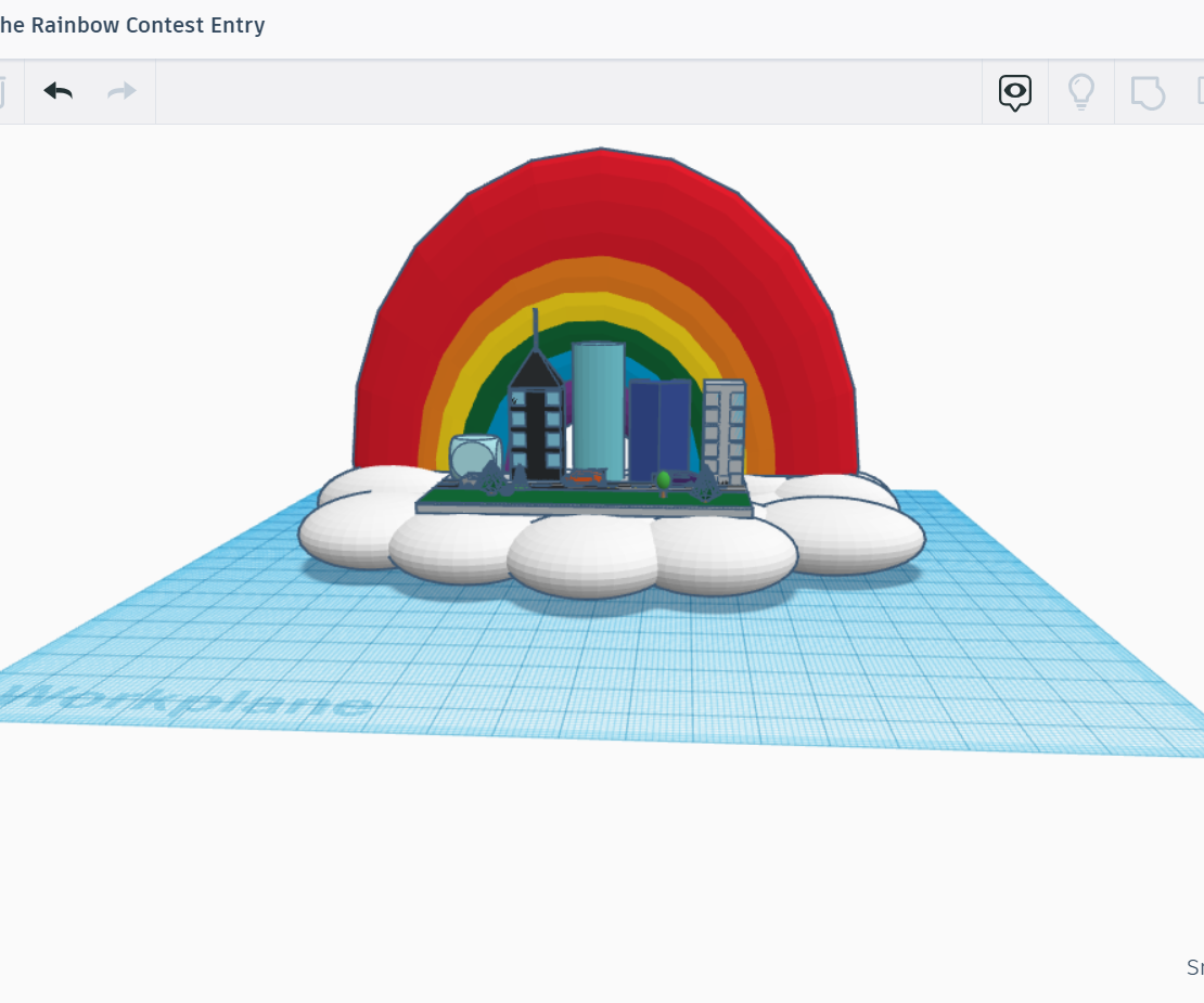 Floating City With Rainbow in Tinkercad 5 Steps Instructables
