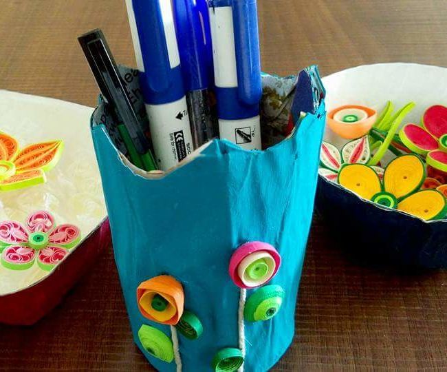 DIY - Make Bowls and Penstands From Newspapers 