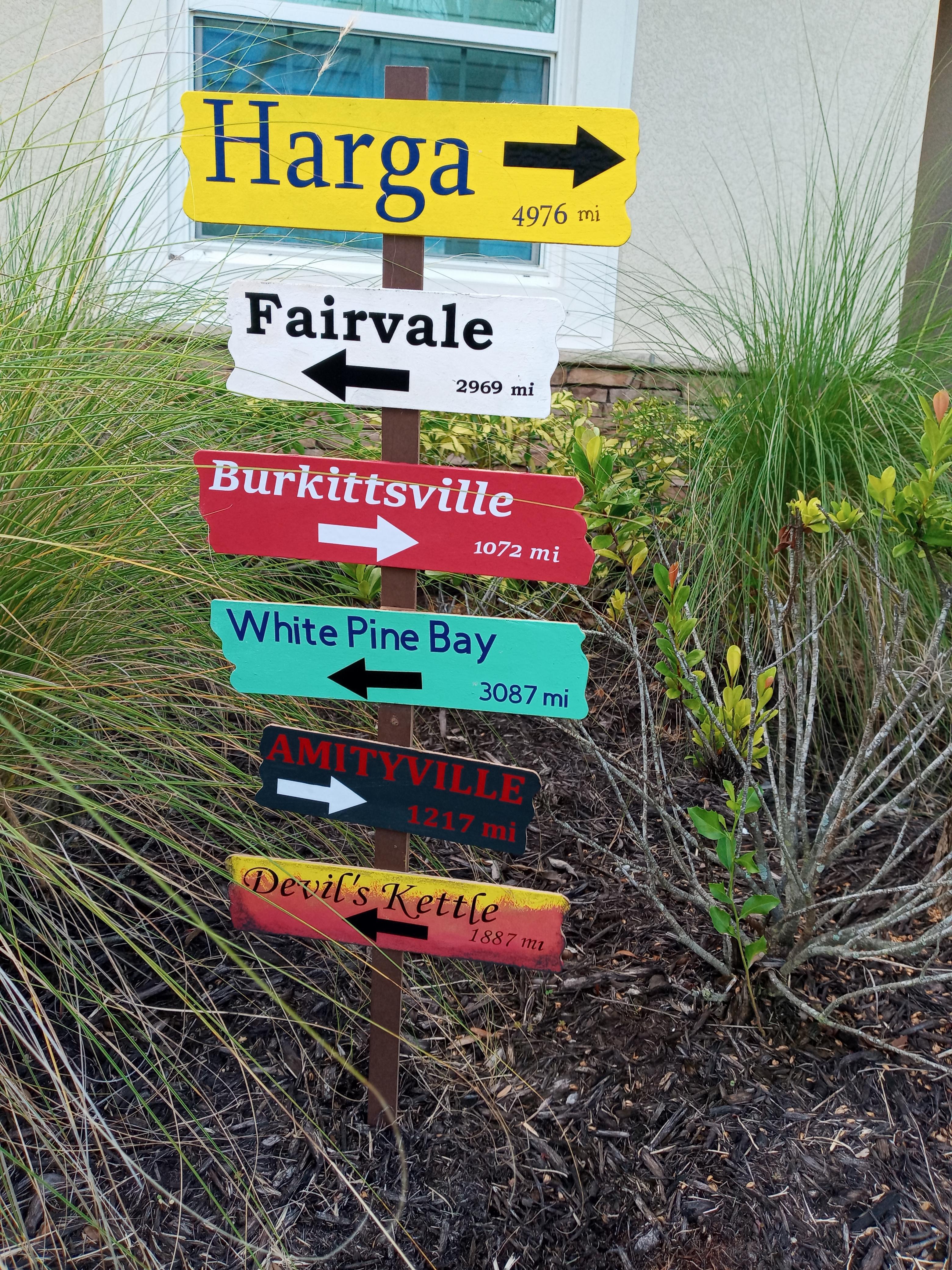 Horror Movie Towns Directional Sign