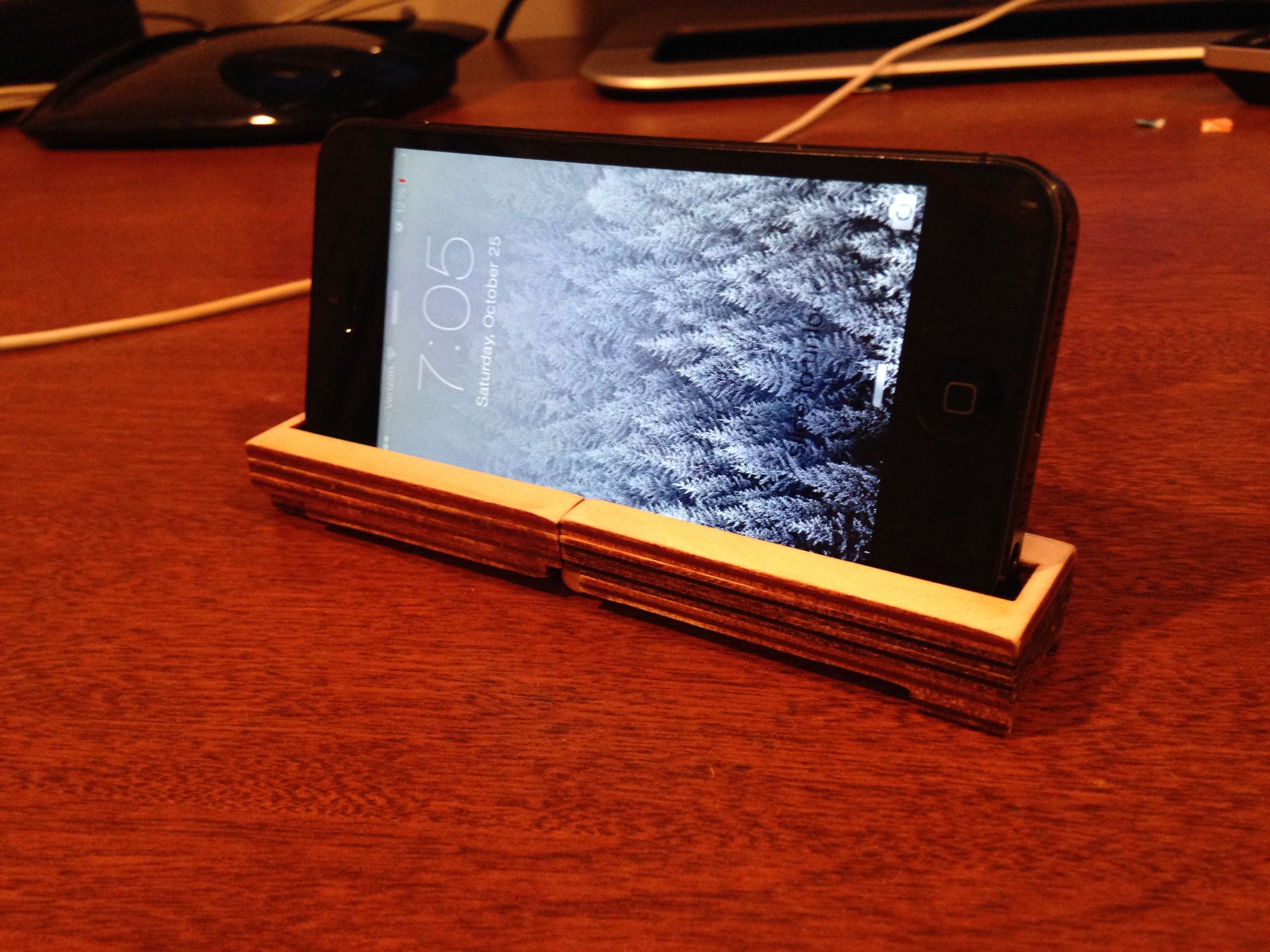 Fold Out LaserCut IPhone Stand 5 Steps Instructables