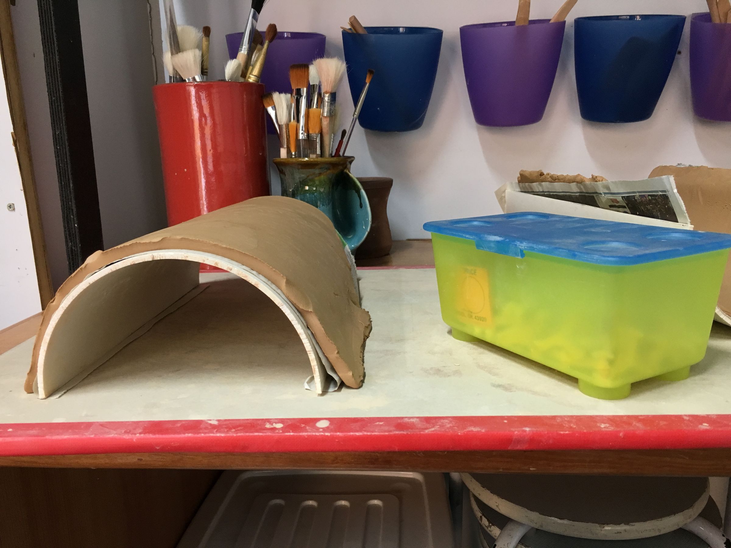 PVC Half Pipe Slump and Hump Mold for Handbuilding With Clay 4 Steps
