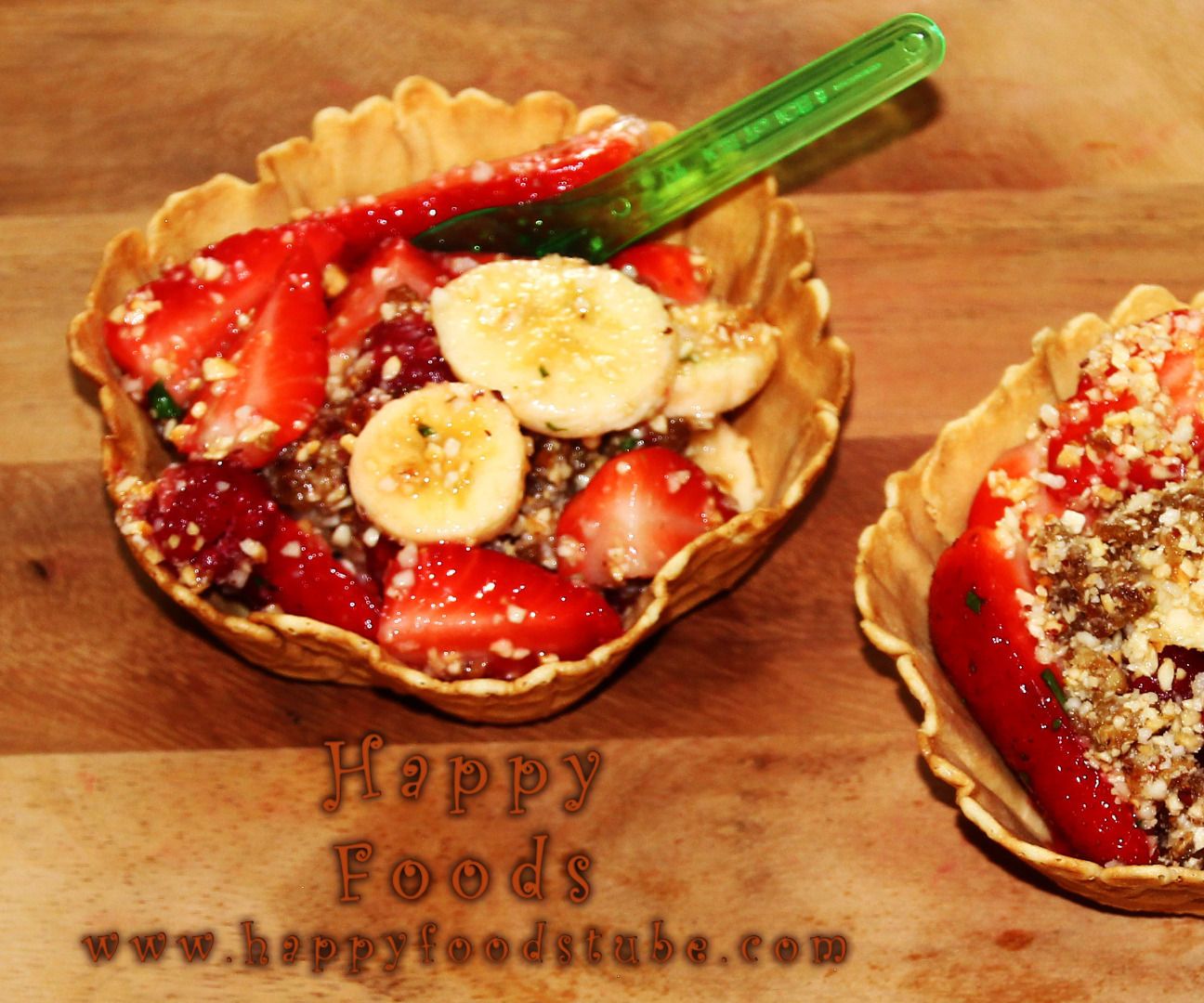 Crunchy Summer Fruit Salad in Wafer Basket Dessert