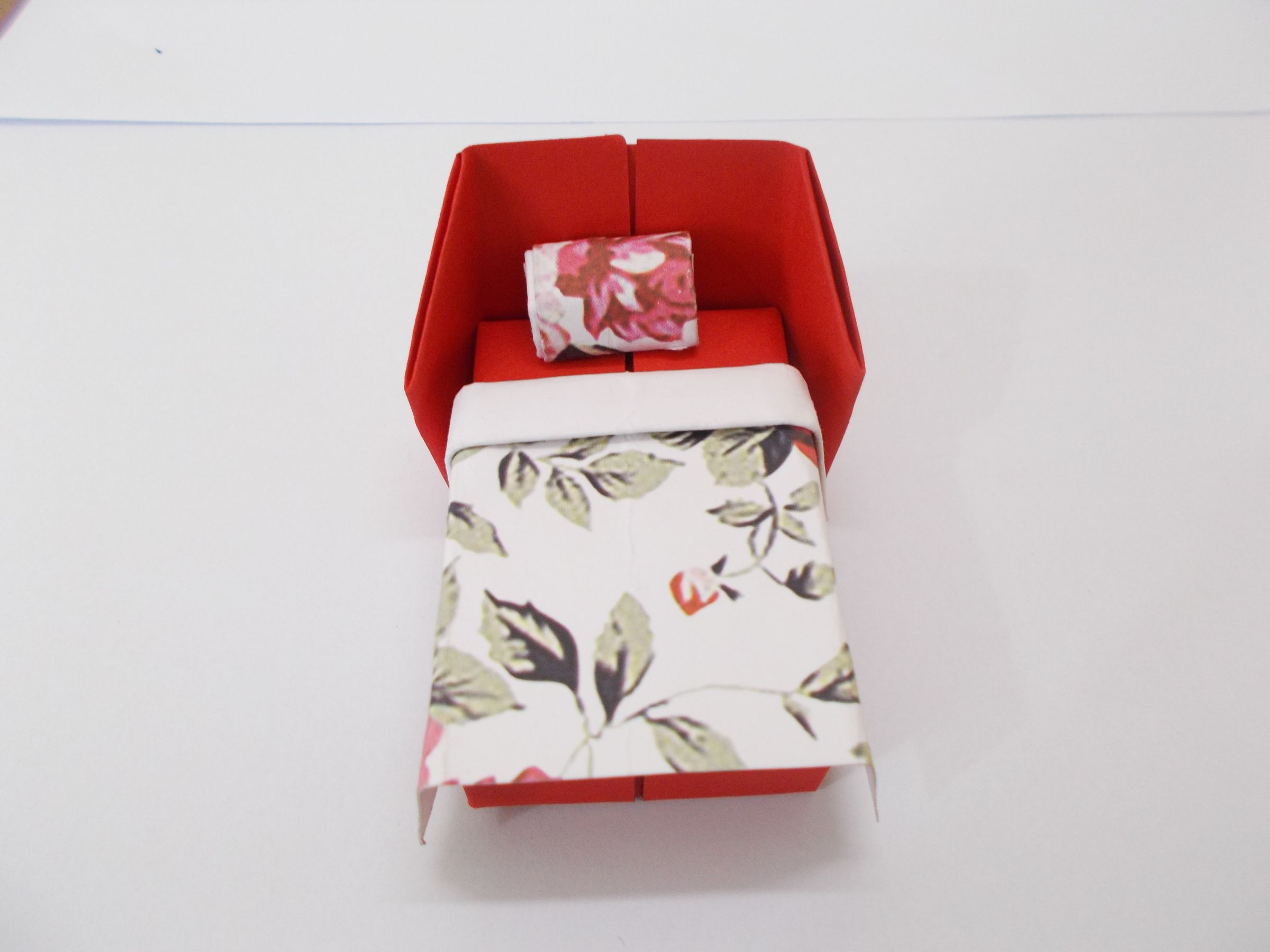 Easy DIY Paper Crafts How to Make Origami Bed With Bedding 6 Steps