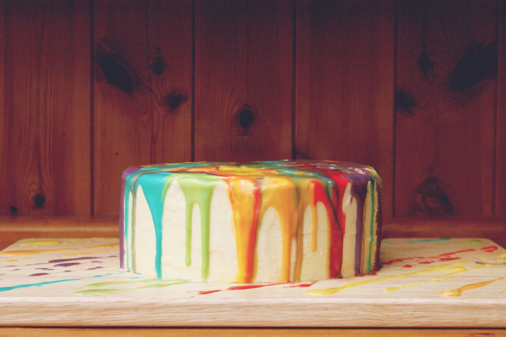 Melted Rainbow Paint Drip Cake 4 Steps (with Pictures) Instructables