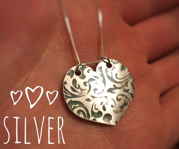999. Fine Silver Heart Pendant From Clay!!!