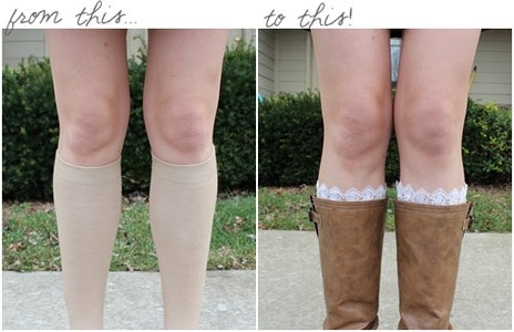 Quick and Easy Lace Peek-a-Boot Socks