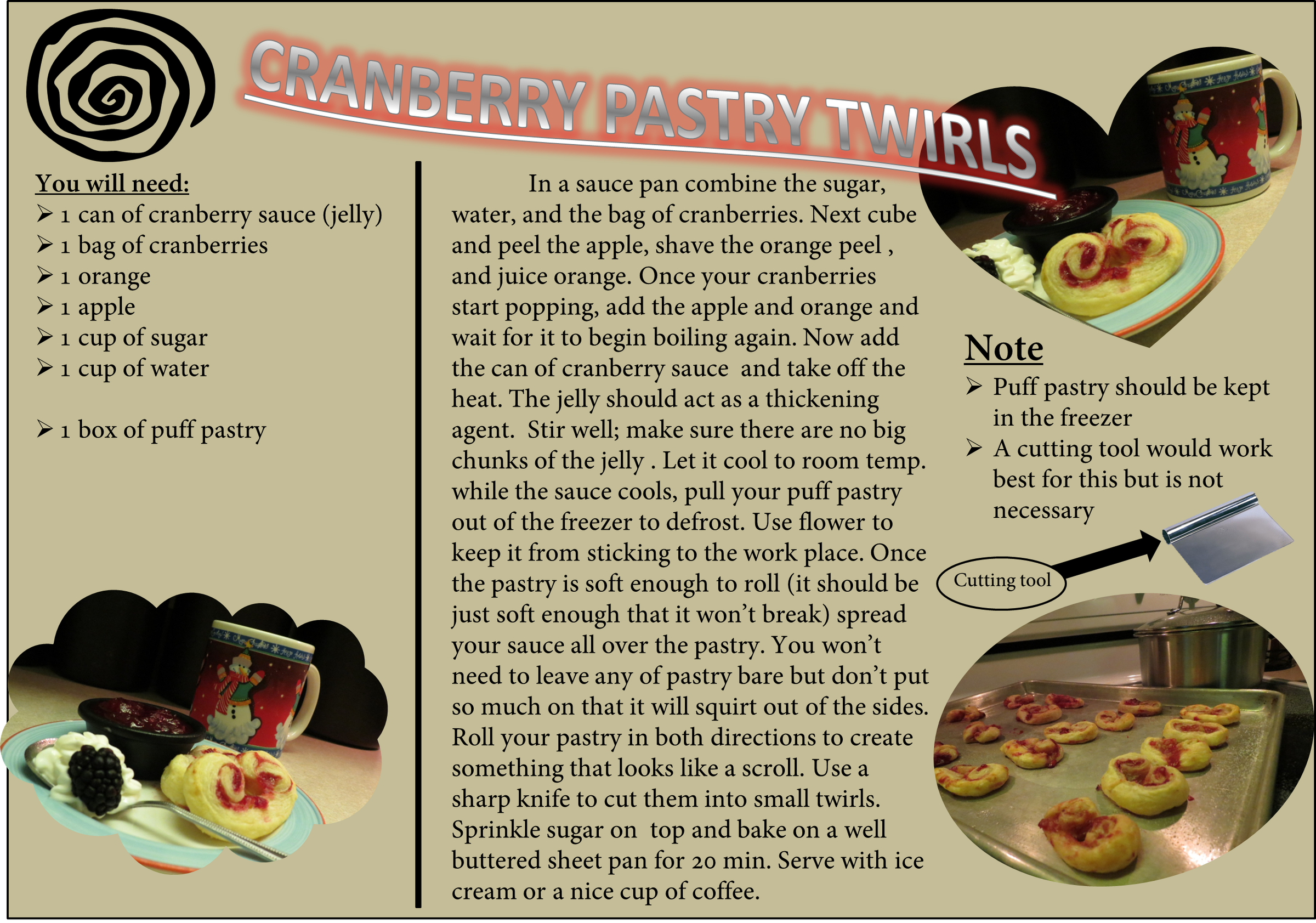 Cranberry Pastry Twirls