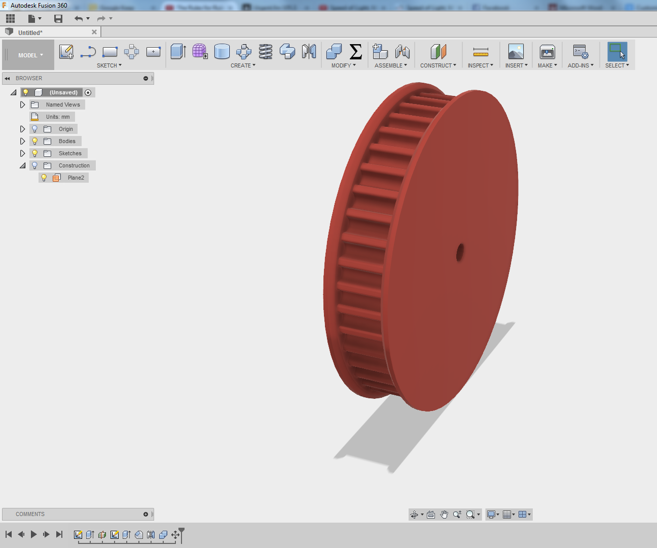 Design a Parametric Pulley (DXF / STL)