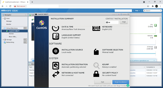 CentOS 7.0 Installation - the First VM