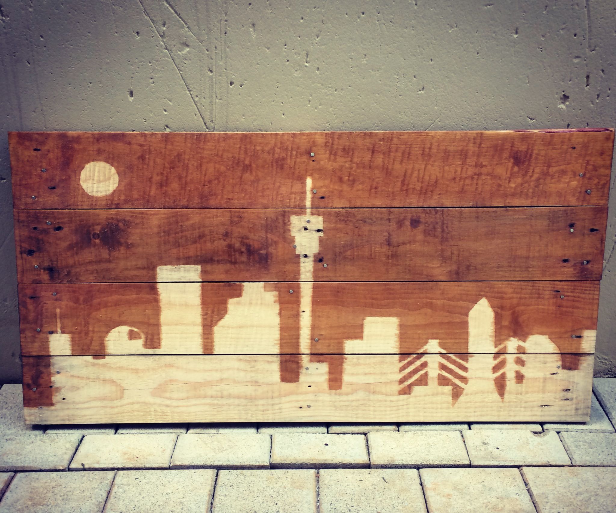 City Skyline Pallet Art