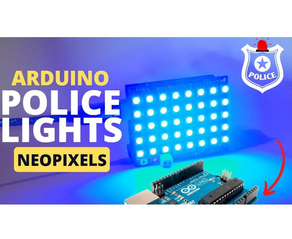 Police Lights Using NeoPixel Shield for Arduino RGB LED