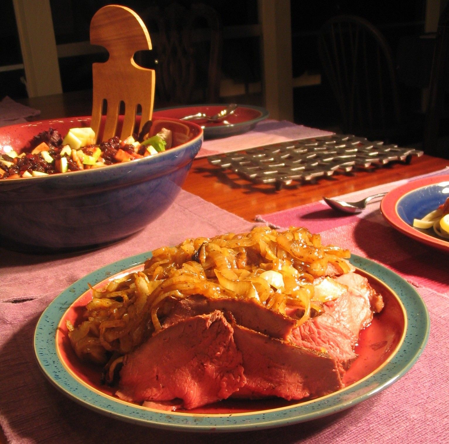Roast Bison With Caramelized Onions