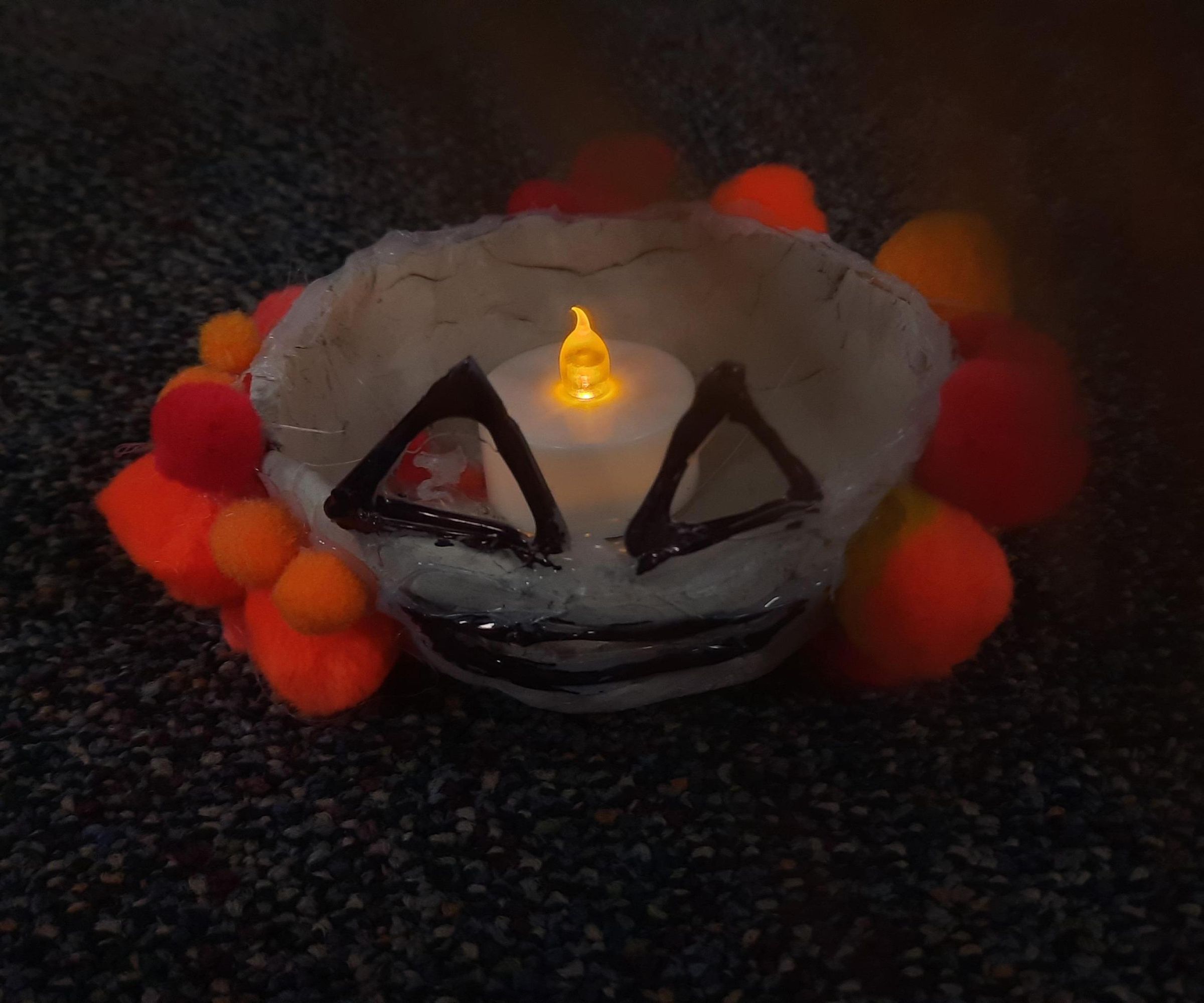 Pumpkin Made Out of Clay ( Tea Light Holder )