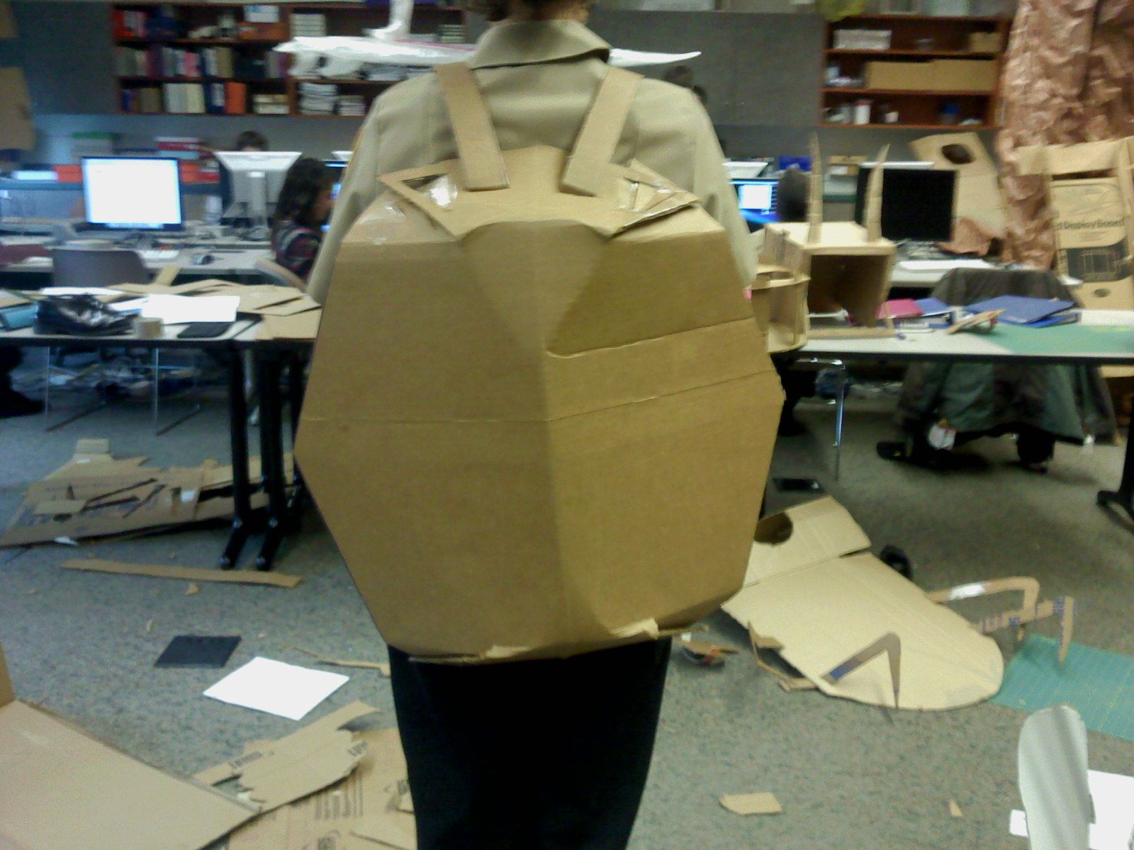 Slotted Construction Cardboard Turtle Costume