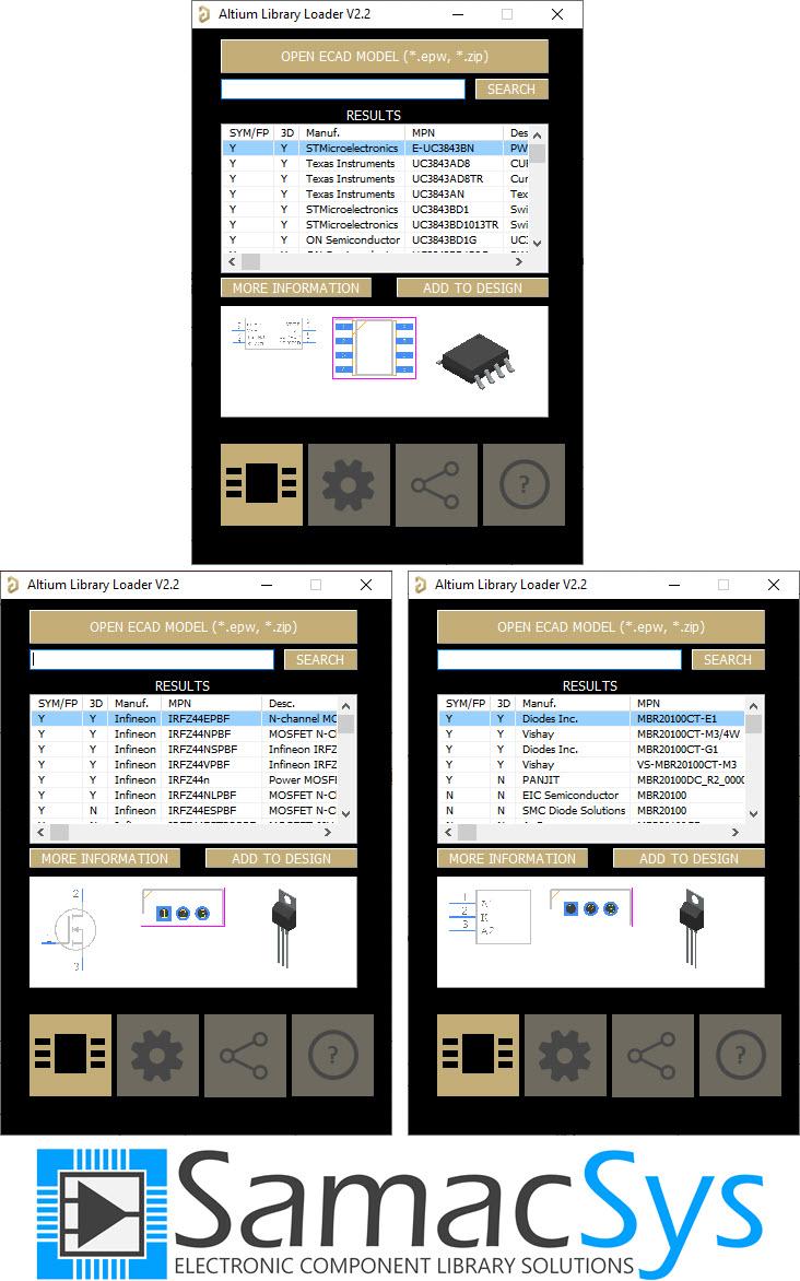 Figure 4  Selected Components in the SamacSys Altium Plugin