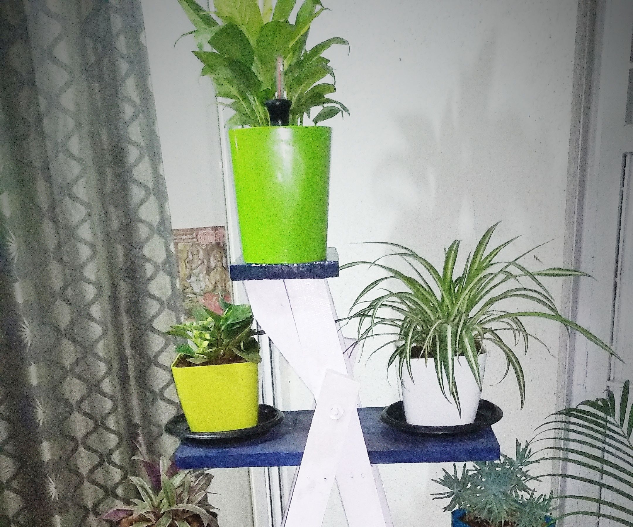 DIY Ladder Shelf Using Inexpensive Materials