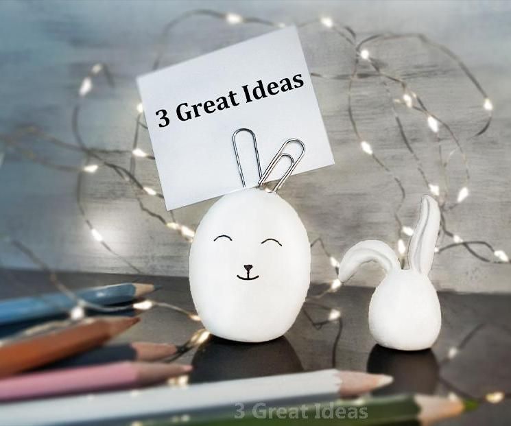 Rabbit Note Holder With Air Dry Clay