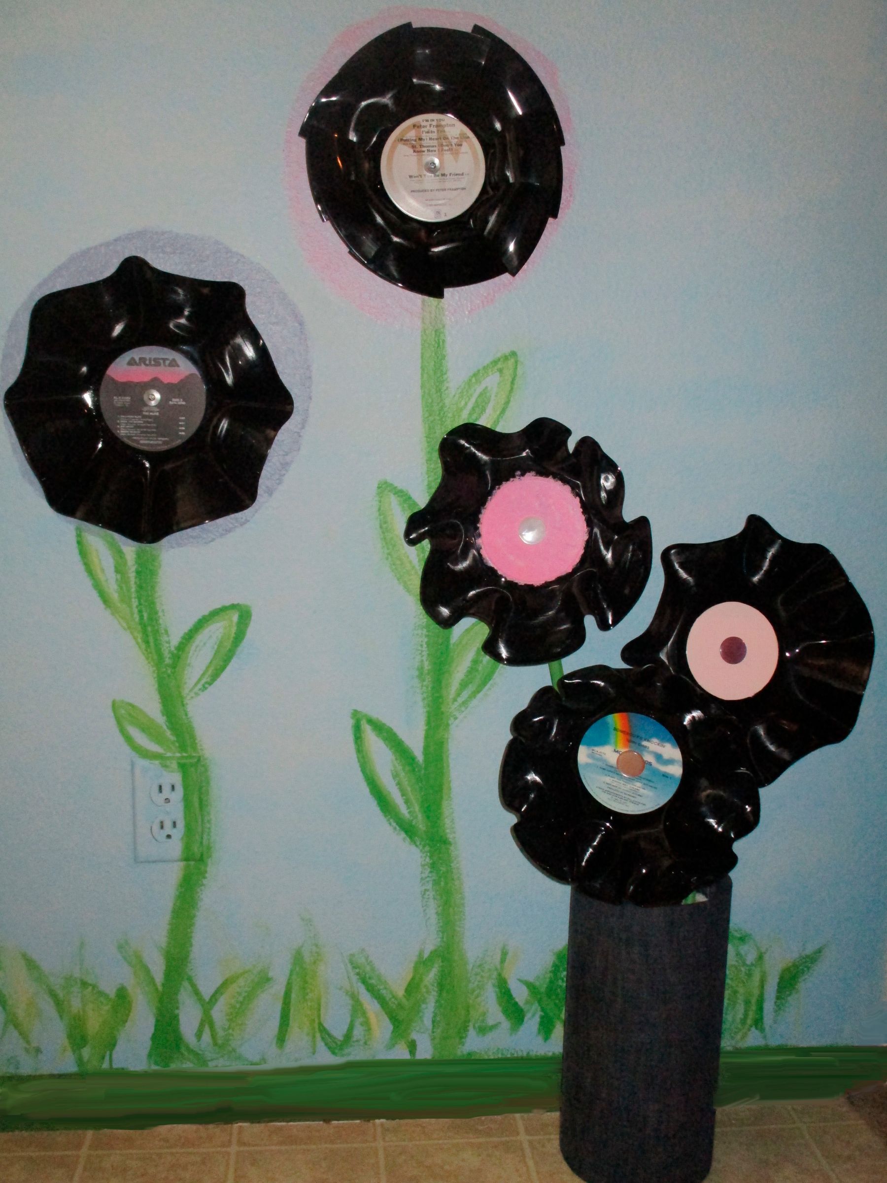 RECORD FLOWERS 8 Steps Instructables